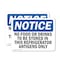 Signmission No Food Or Drinks To Be Stored In This Refrigerator, 5 in W x Rectangle, Vinyl Decal OS-2PACK-NS-D-35-L-14618 - alternate 1